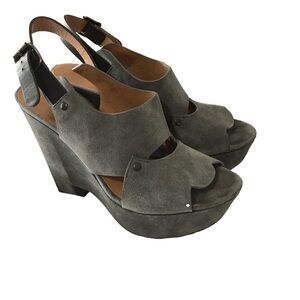 See by Chloe gray suede platform heels 39.5